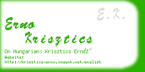 erno krisztics business card